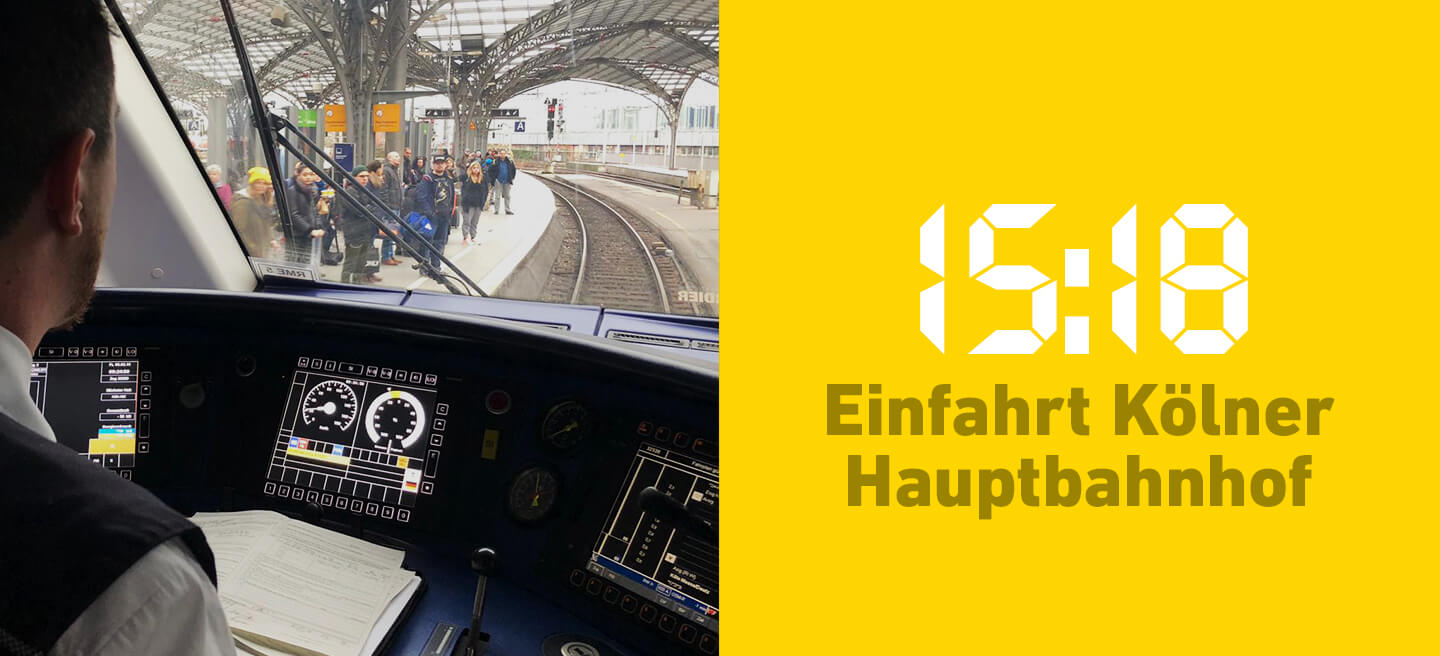 Cihad Kayman lenkt den Zug in den Kölner Hauptbahnhof ein.