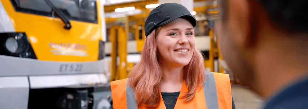 Ingenieurin Franzi in der Werkstatt der eurobahn